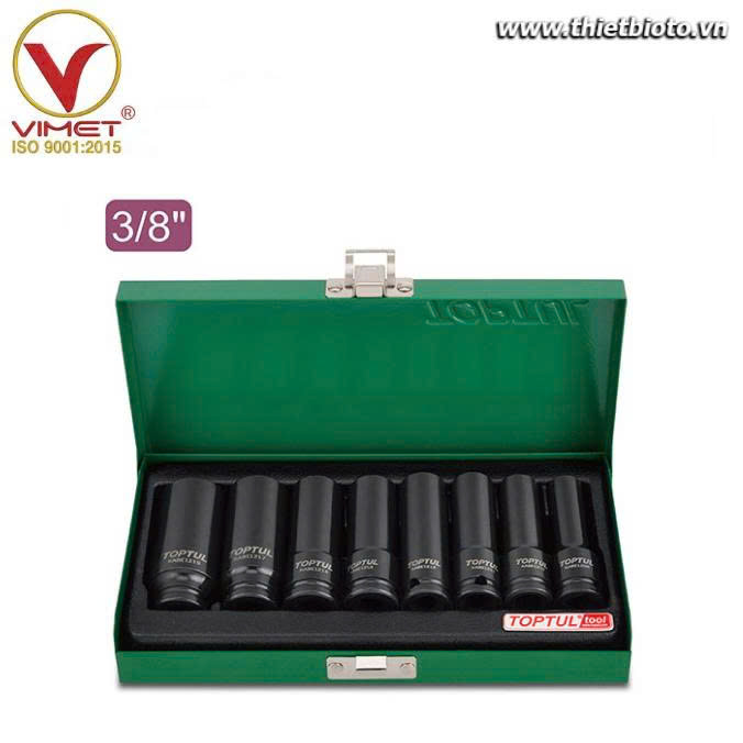 Bộ đầu tuýp lục giác dài đen 3/8